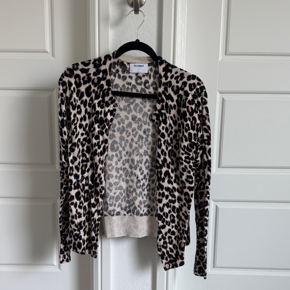 Old Navy Leopard Print Cardigan